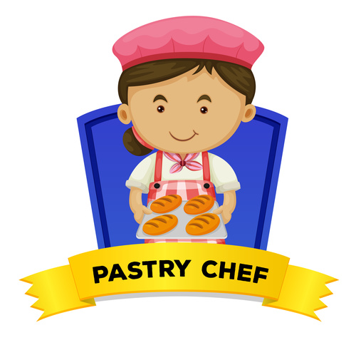 Female pastryry cartoon illustration vector