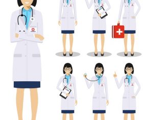 Female surgeon cartoon vector