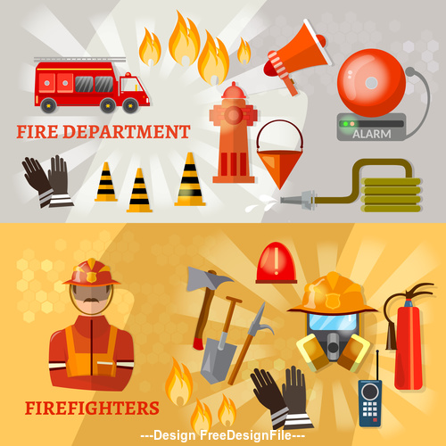 Fire department security promotion banner vector