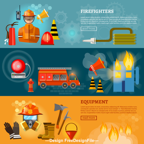 Fireman illustration banner vector