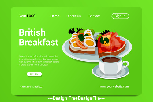 Flat cartoon breakfast vector