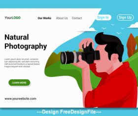 Flat cartoon photographer vector