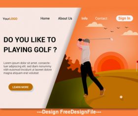 Flat cartoon playing golf vector