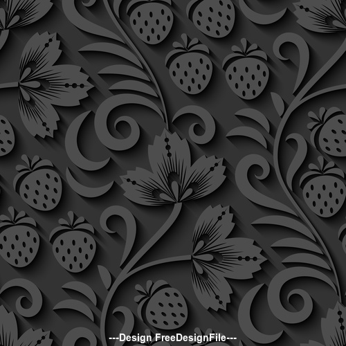 Floral 3d seamless pattern vector