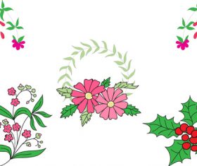 Floral decoration elements vector