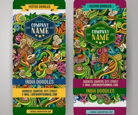 Floral doodle templates banner vector