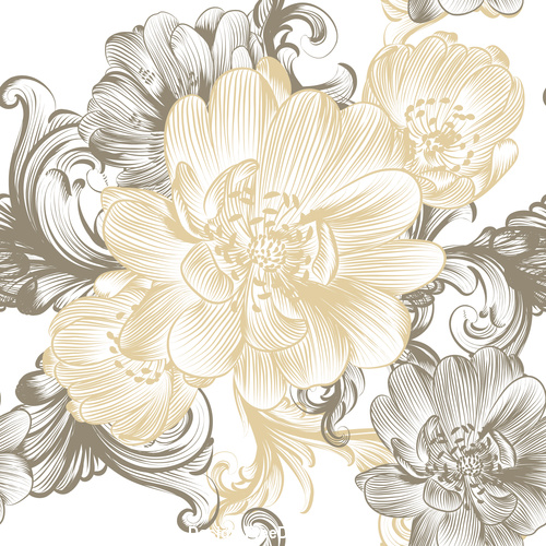 Floral embroidery design vector