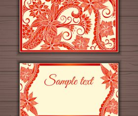 Floral ornamental business card vector