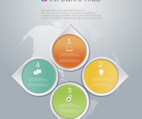 Four diamonds Infographics design template vector