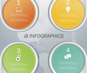 Four rounds Infographics design template vector