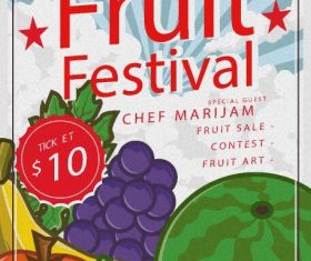 Fruit festival poster template vector