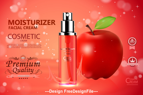 Fruity skin moisturizing spray cover design vector