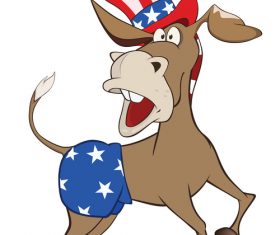 Funny donkey cartoon vector