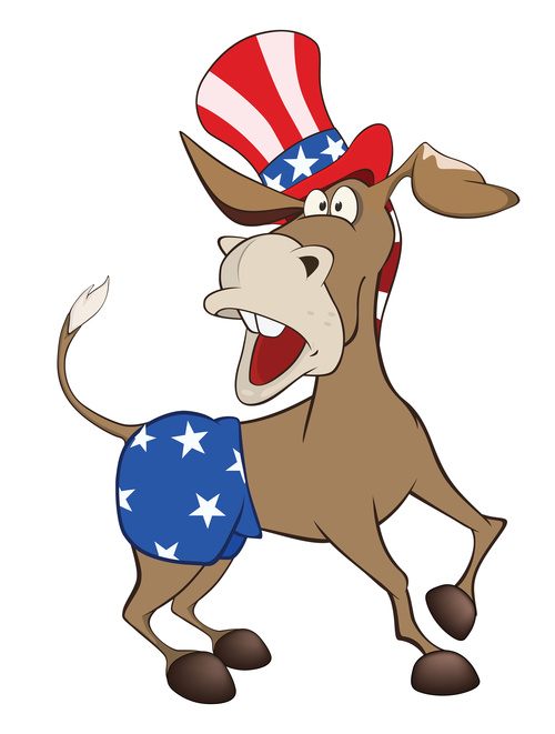 Funny donkey cartoon vector