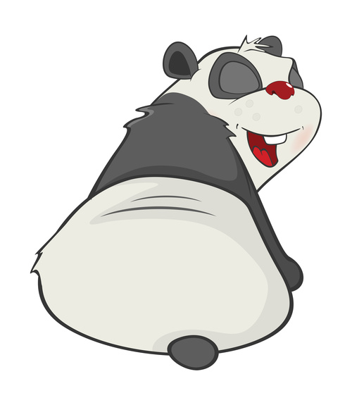 Funny panda cartoon vector