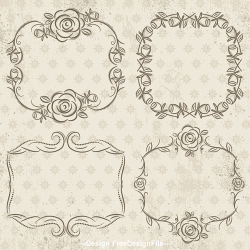 Geometric pattern lacy frame decoration vector
