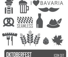 German festival food and beer symbols vector