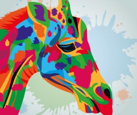 Giraffe watercolor illustration vector