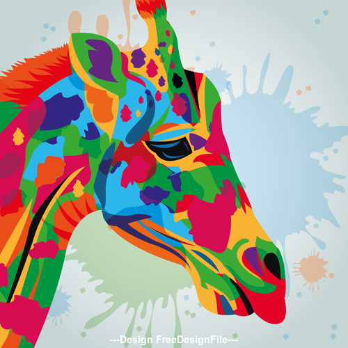 Giraffe watercolor illustration vector