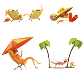 Girl vacation cartoon vector