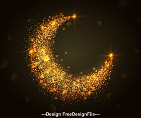 Glittering moon background vector