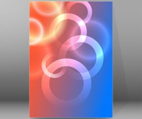 Glowing circle background brochure cover vector