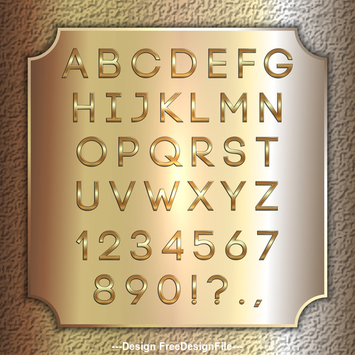Gold background silver font vector