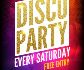 Golden Font Disco Party Prom Poster vector