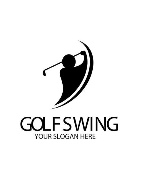 Golf swing logo vector