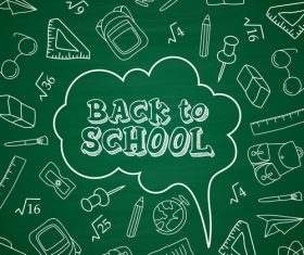 Green dialog back to school vector