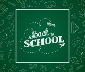 Green squares background back to school vector