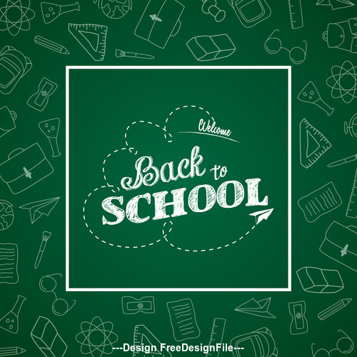 Green squares background back to school vector
