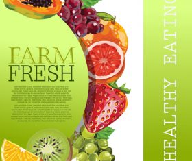 Healthy eating fruit background advertisement vector