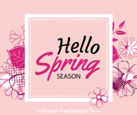 Hello spring banner template vector