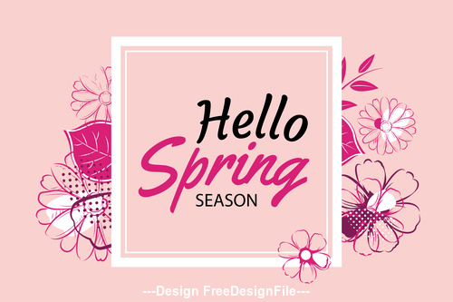 Hello spring banner template vector