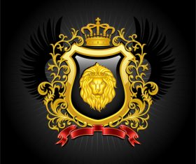 Heraldry and ribbon vector