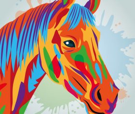 Horse watercolor illustration vector