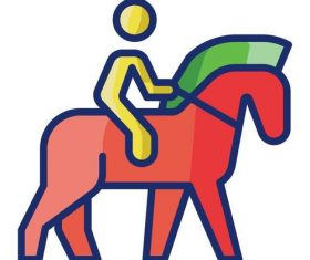Horseback riding cartoon vector