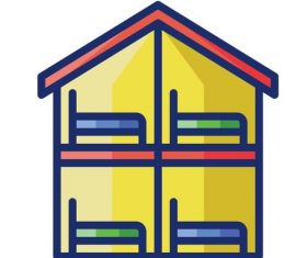 Hostel cartoon vector