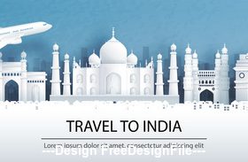 India city landscape and travel paper design