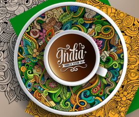 Indian themed graffiti templates vector