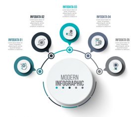 Info graphic number option template vector