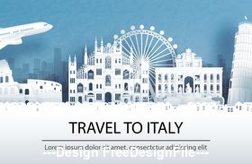 Italy city landscape and travel paper design