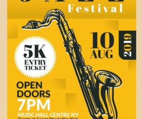 Jazz Poster and flyer vector template