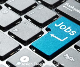 Jobs and keyboard background stock photo