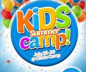 Kids Summer Camp Roll-up Banner PSD Template