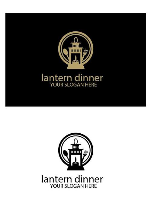 Lantern dinner logo vector
