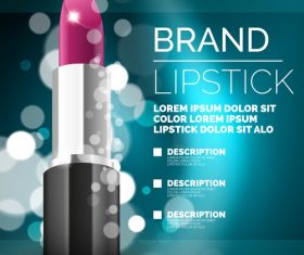 Lipstick cosmetic advertising background vector