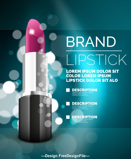 Lipstick cosmetic advertising background vector