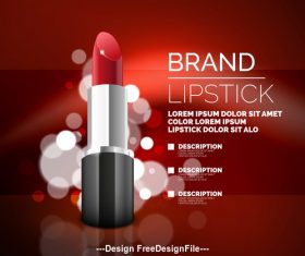 Lipstick cosmetic advertising vector